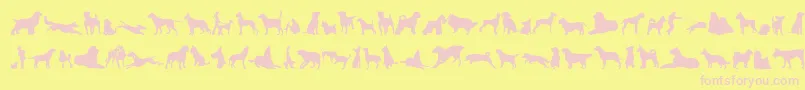 CanDogTfb Font – Pink Fonts on Yellow Background