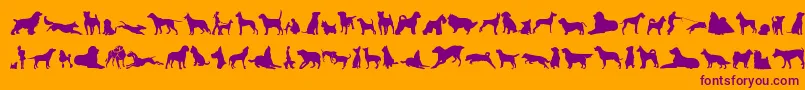 CanDogTfb-fontti – violetit fontit oranssilla taustalla