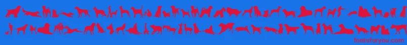 Шрифт CanDogTfb – красные шрифты на синем фоне