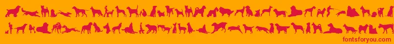 CanDogTfb-fontti – punaiset fontit oranssilla taustalla