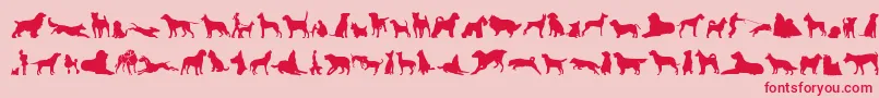 CanDogTfb-Schriftart – Rote Schriften auf rosa Hintergrund