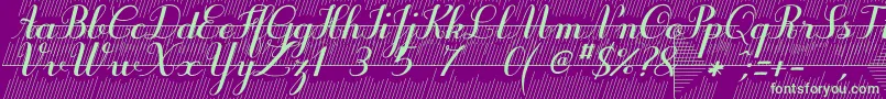 フォントPurpledecodemo – 紫の背景に緑のフォント