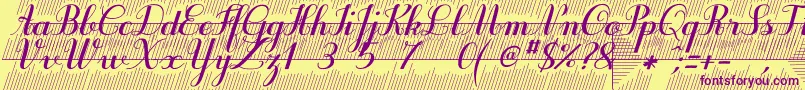 Шрифт Purpledecodemo – фиолетовые шрифты на жёлтом фоне