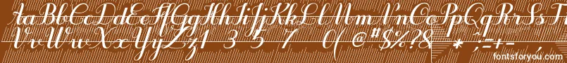 フォントPurpledecodemo – 茶色の背景に白い文字