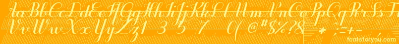 フォントPurpledecodemo – オレンジの背景に黄色の文字