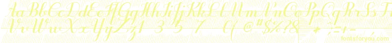 フォントPurpledecodemo – 白い背景に黄色の文字