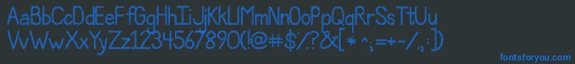 Jandapolkadotpunch Font – Blue Fonts on Black Background