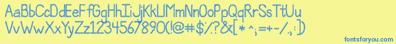 Jandapolkadotpunch Font – Blue Fonts on Yellow Background