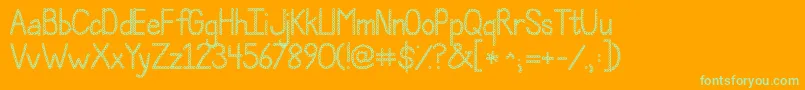 Jandapolkadotpunch Font – Green Fonts on Orange Background