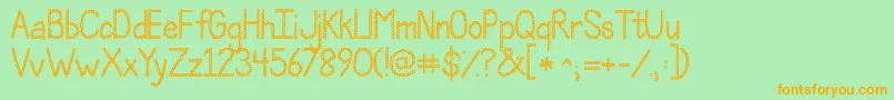 Jandapolkadotpunch Font – Orange Fonts on Green Background