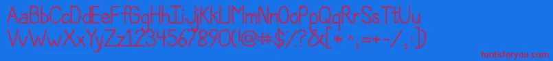 Jandapolkadotpunch Font – Red Fonts on Blue Background