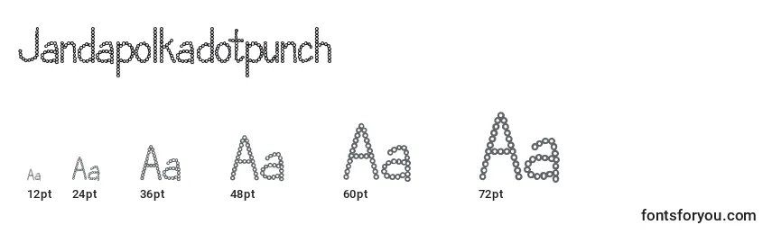 Размеры шрифта Jandapolkadotpunch