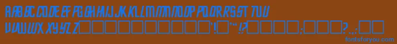フォントFederationClassic2 – 茶色の背景に青い文字