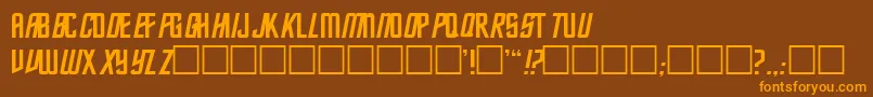 フォントFederationClassic2 – オレンジ色の文字が茶色の背景にあります。