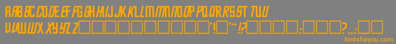 フォントFederationClassic2 – オレンジの文字は灰色の背景にあります。