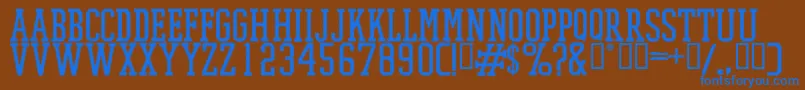 PromeshStitchRegular Font – Blue Fonts on Brown Background