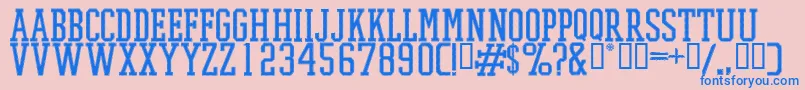PromeshStitchRegular Font – Blue Fonts on Pink Background