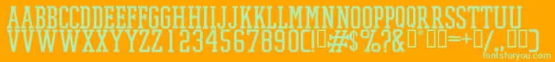 PromeshStitchRegular Font – Green Fonts on Orange Background