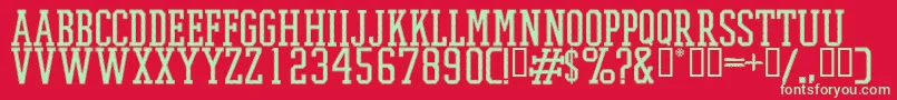 PromeshStitchRegular Font – Green Fonts on Red Background