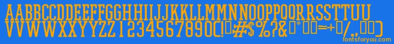 PromeshStitchRegular Font – Orange Fonts on Blue Background