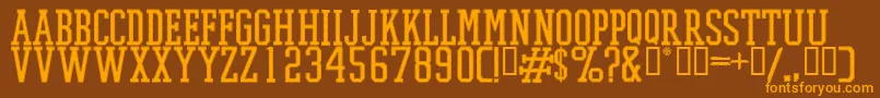 PromeshStitchRegular Font – Orange Fonts on Brown Background