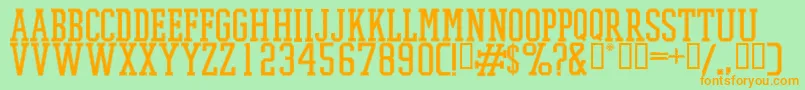 PromeshStitchRegular Font – Orange Fonts on Green Background
