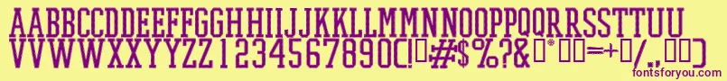 PromeshStitchRegular Font – Purple Fonts on Yellow Background