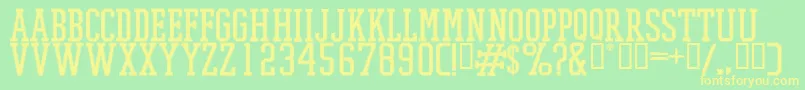 PromeshStitchRegular Font – Yellow Fonts on Green Background