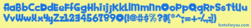 Kinkee Font – Blue Fonts on Yellow Background