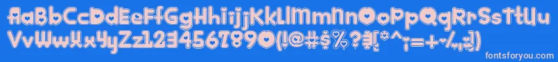 フォントKinkee – ピンクの文字、青い背景