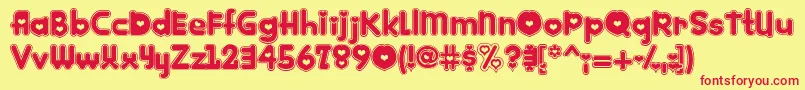 Kinkee Font – Red Fonts on Yellow Background