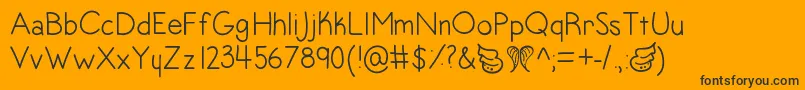 Angeltoes Font – Black Fonts on Orange Background