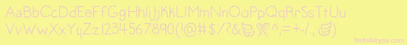 Angeltoes Font – Pink Fonts on Yellow Background