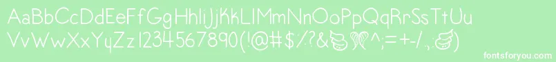 Angeltoes Font – White Fonts on Green Background