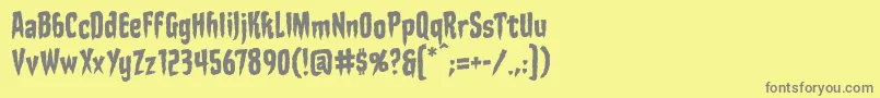 StakethroughtheheartbbReg Font – Gray Fonts on Yellow Background