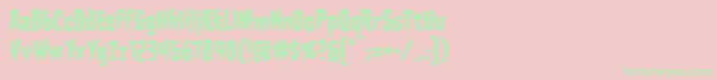 Fonte StakethroughtheheartbbReg – fontes verdes em um fundo rosa