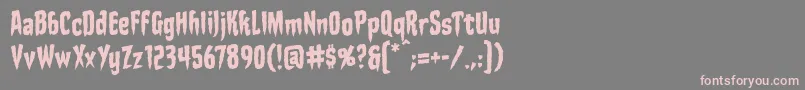 フォントStakethroughtheheartbbReg – 灰色の背景にピンクのフォント