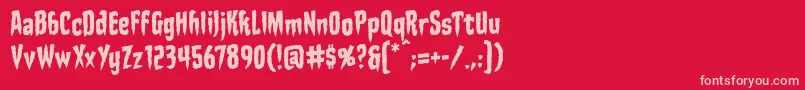 Шрифт StakethroughtheheartbbReg – розовые шрифты на красном фоне