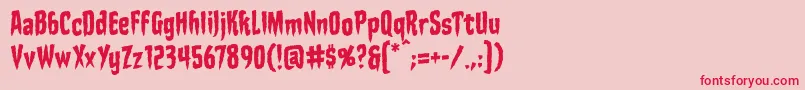 フォントStakethroughtheheartbbReg – ピンクの背景に赤い文字