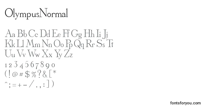 Schriftart OlympusNormal – Alphabet, Zahlen, spezielle Symbole