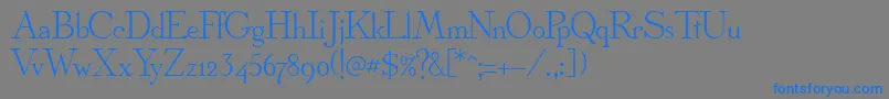 フォントOlympusNormal – 灰色の背景に青い文字