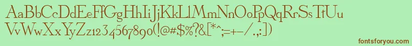 OlympusNormal Font – Brown Fonts on Green Background