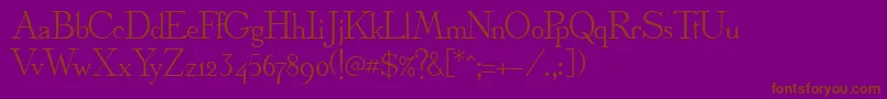 OlympusNormal Font – Brown Fonts on Purple Background