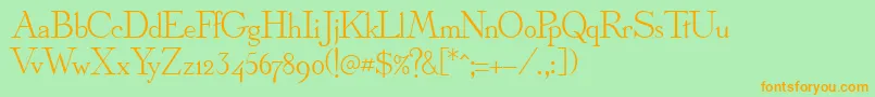 OlympusNormal Font – Orange Fonts on Green Background