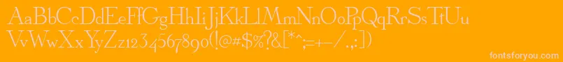 fuente OlympusNormal – Fuentes Rosadas Sobre Fondo Naranja