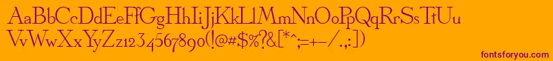 OlympusNormal Font – Purple Fonts on Orange Background