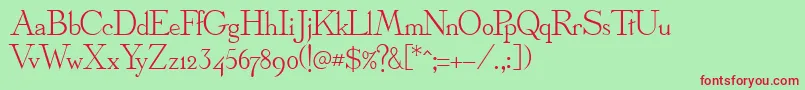 OlympusNormal Font – Red Fonts on Green Background