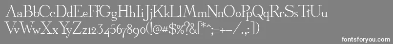 フォントOlympusNormal – 灰色の背景に白い文字