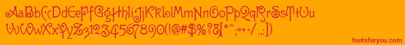 Guttenbg Font – Red Fonts on Orange Background