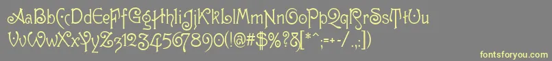 Guttenbg-fontti – keltaiset fontit harmaalla taustalla